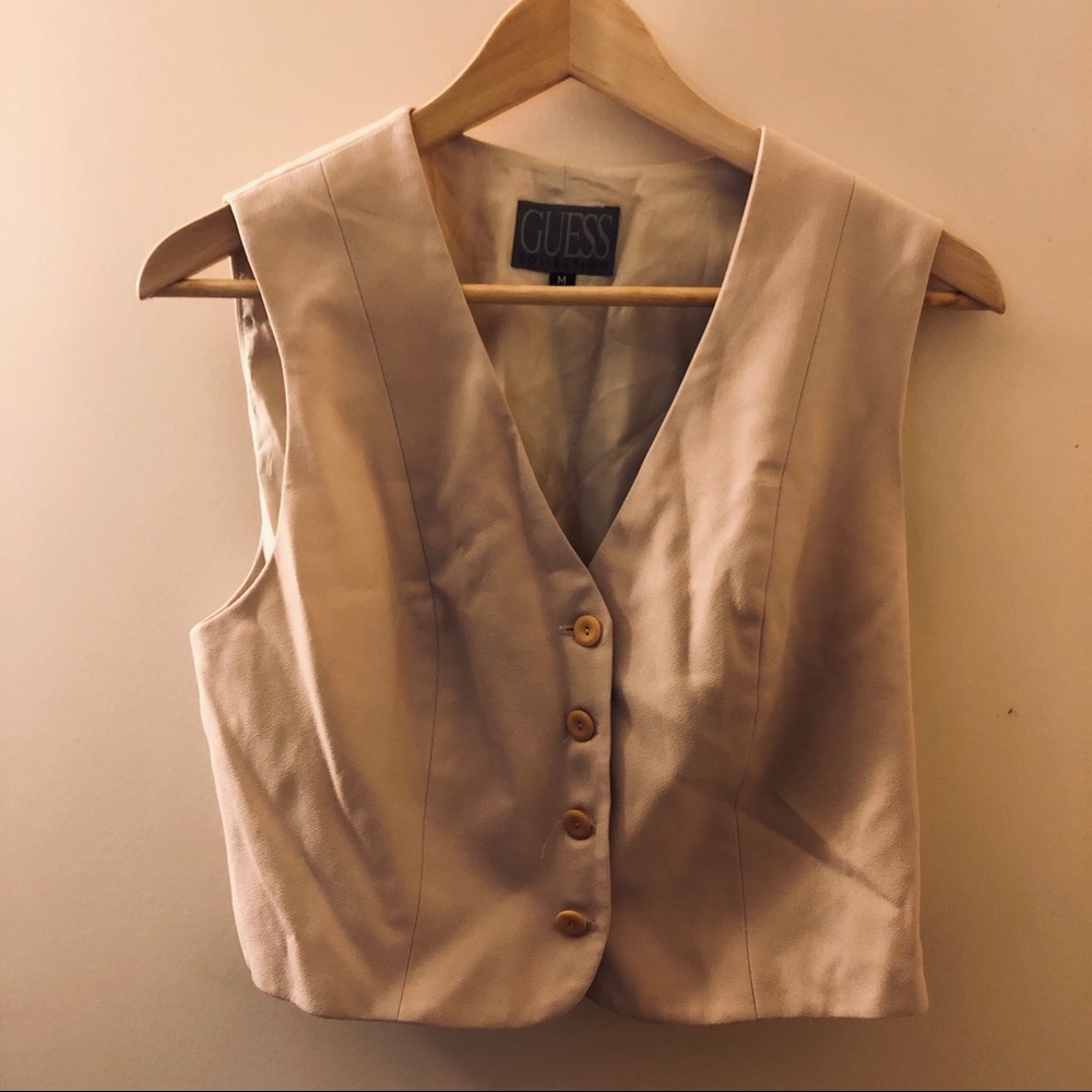 Vintage Guess Sleeveless Front Button Blazer